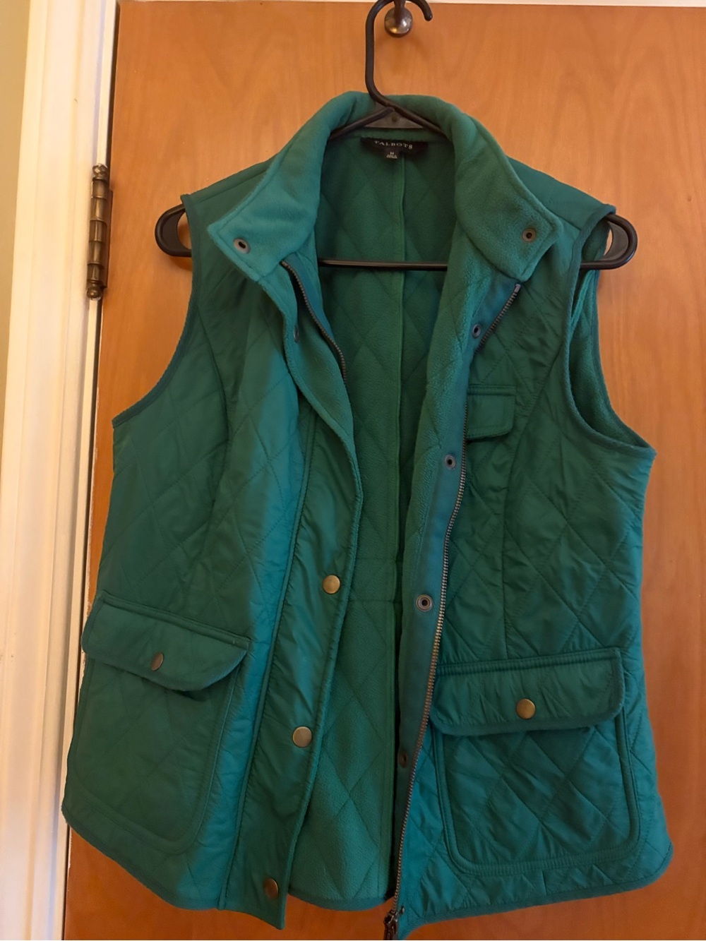 Talbots Green Quilted Sleeveless Vest